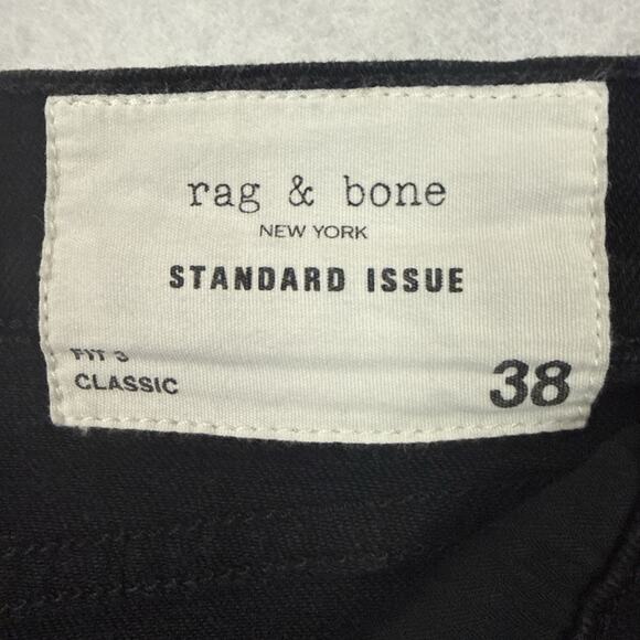 Rag & Bone Jeans Mens Size 38 Black Standard Issue Fit 3 Classic Straight Leg - Picture 2 of 14